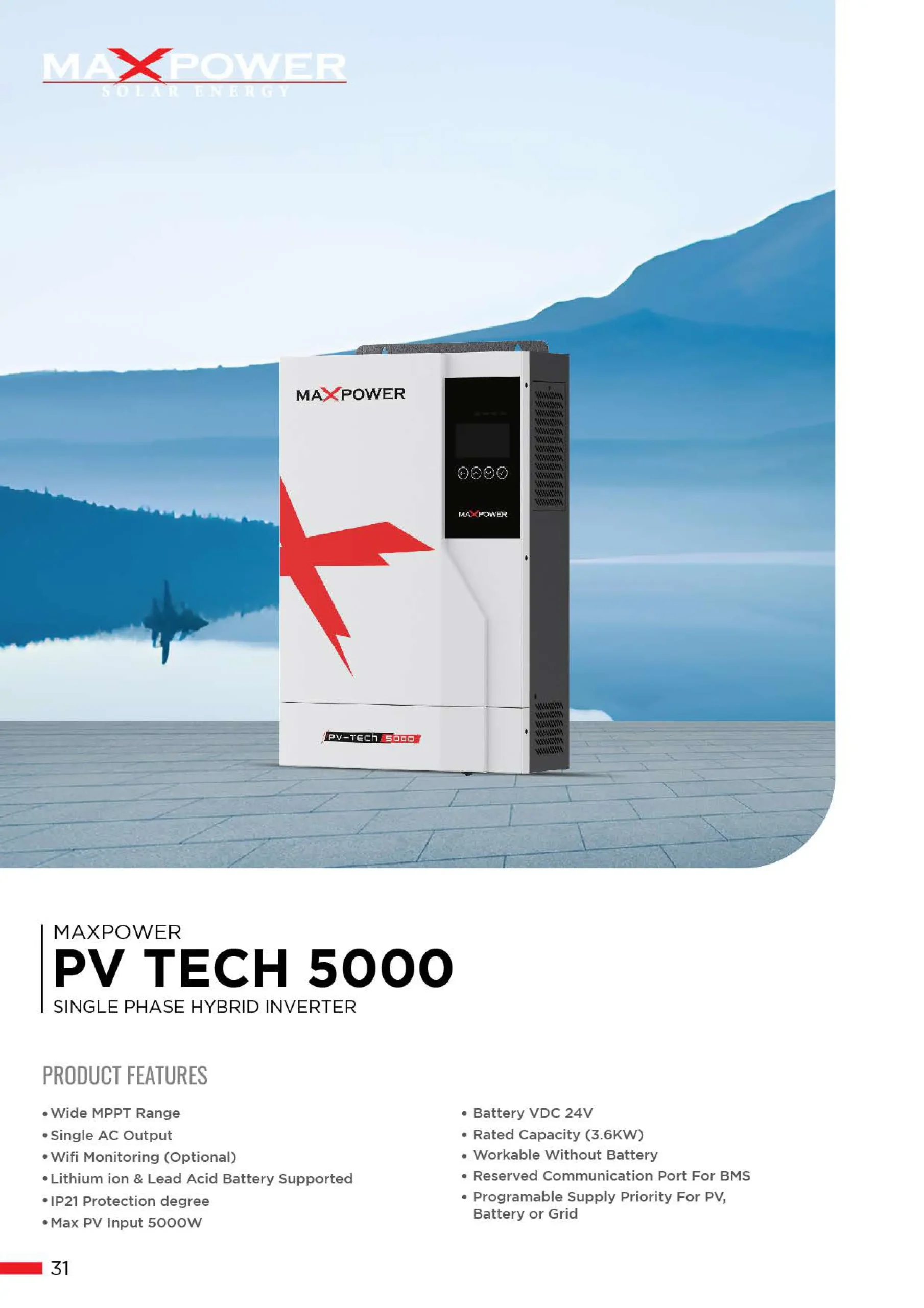 MaxPower PV Tech 5000 Hybrid Solar Inverter - Image 2