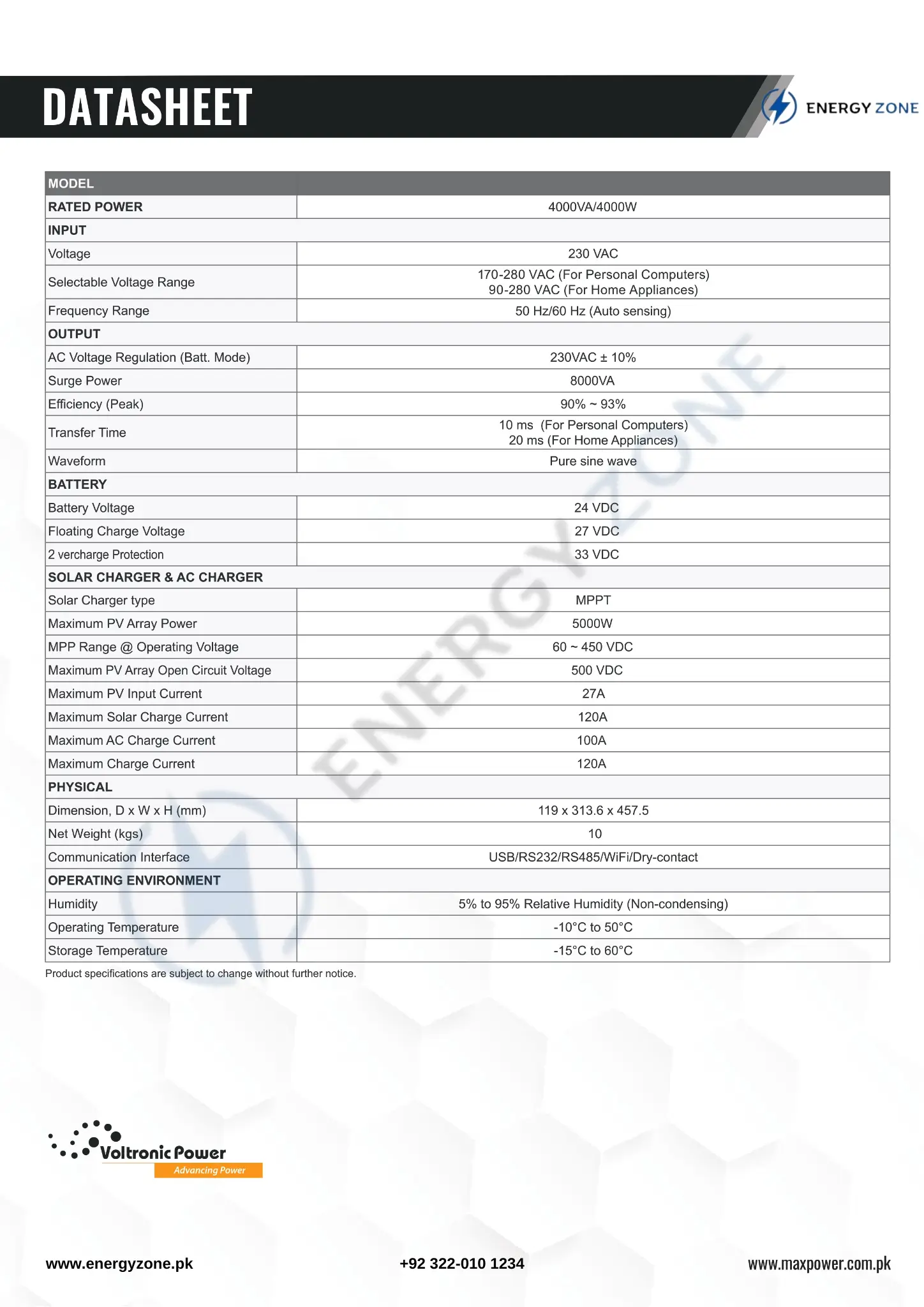 MaxPower Suntronic PV 5000 Pro Hybrid Solar Inverter - Image 3