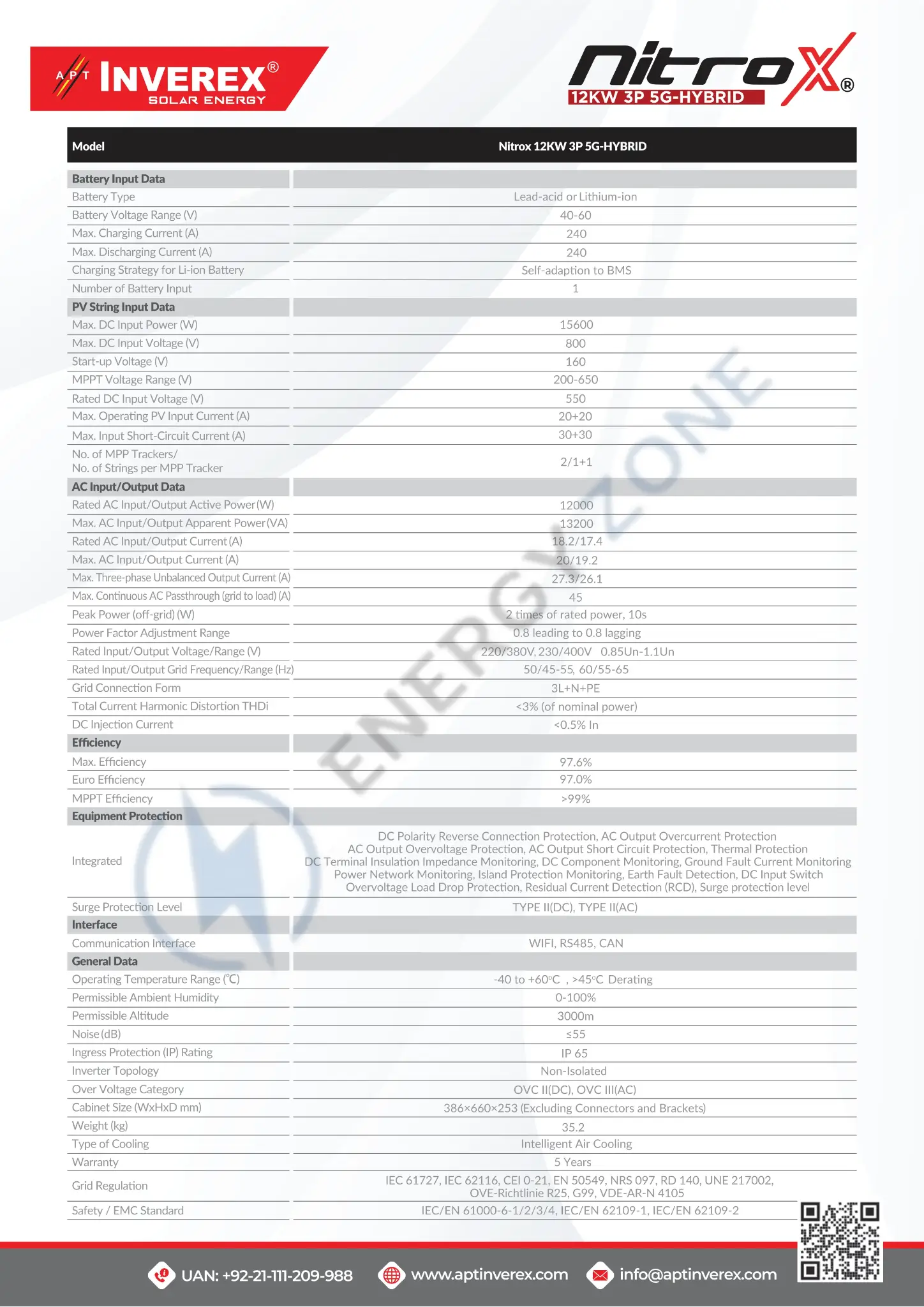 Inverex Nitrox 12KW 3P Hybrid Solar Inverter - Image 3
