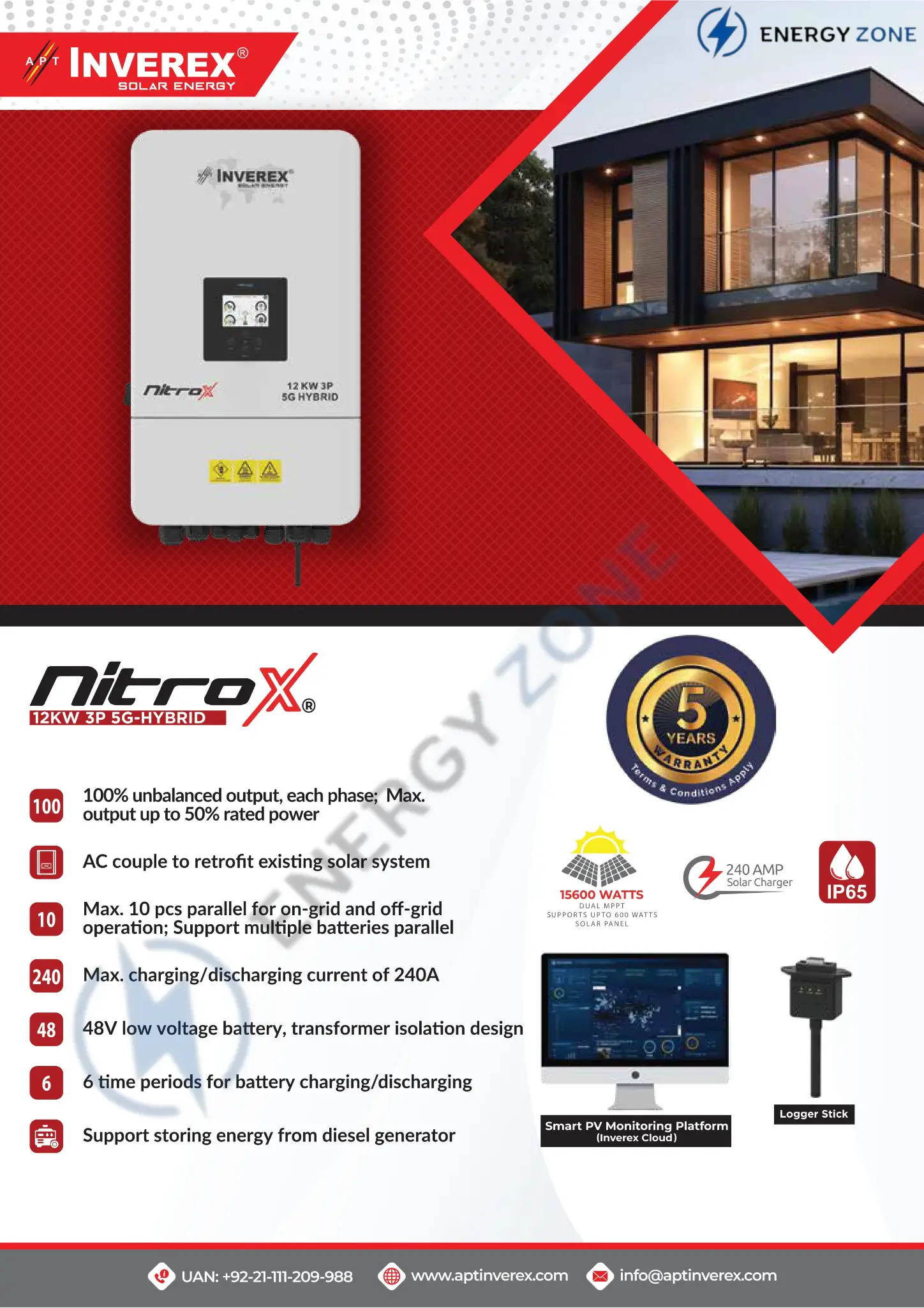 Inverex Nitrox 12KW 3P Hybrid Solar Inverter - Image 2