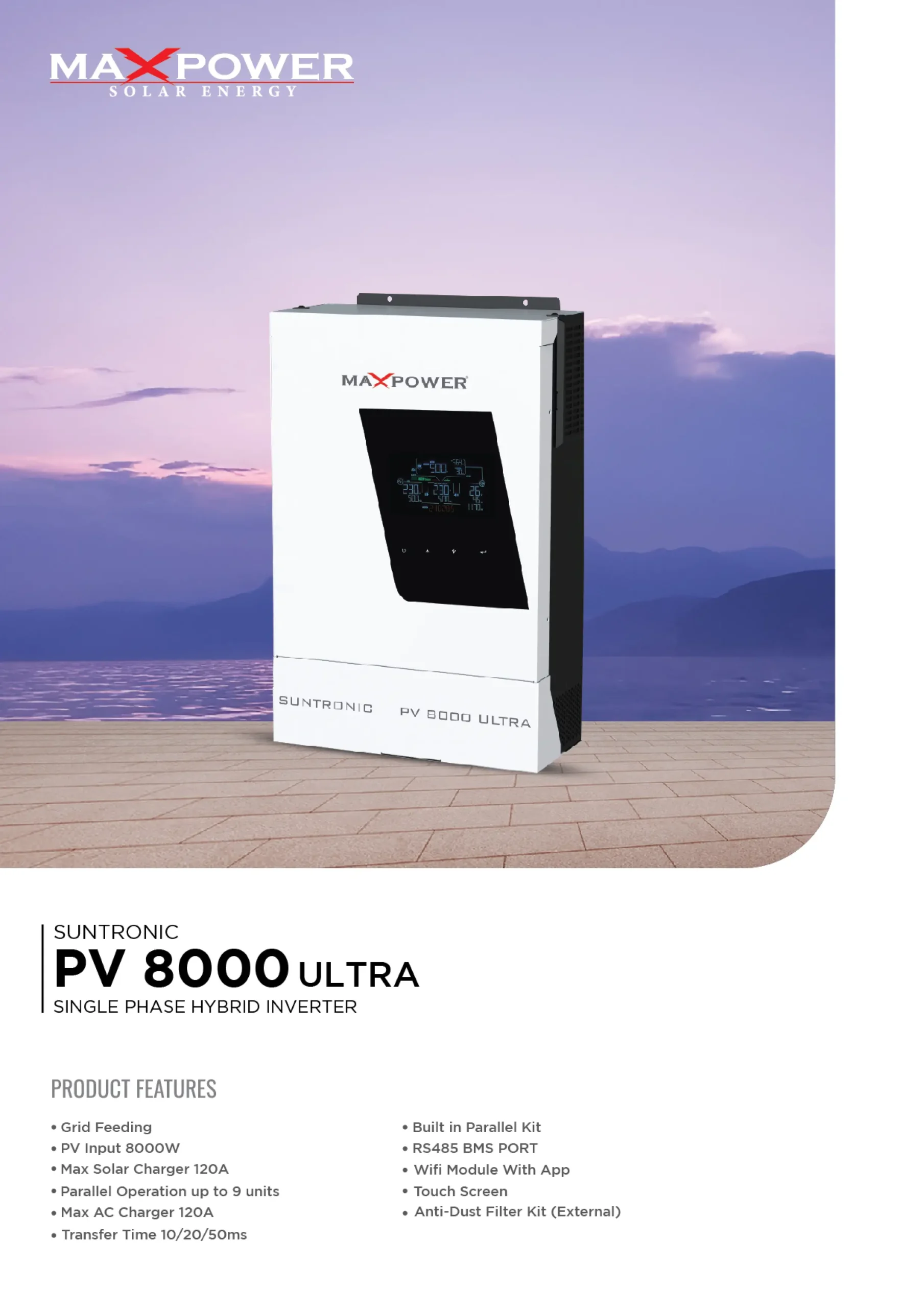 MaxPower Suntronic PV 8000 Ultra Hybrid Solar Inverter - Image 2